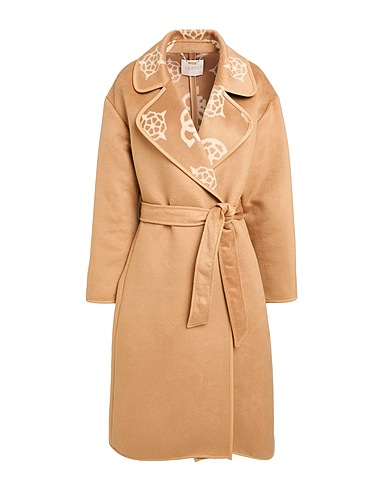 GUESS Coat Camel 72% Polyester, 16% Viscose, 12% Wool, Polyurethane