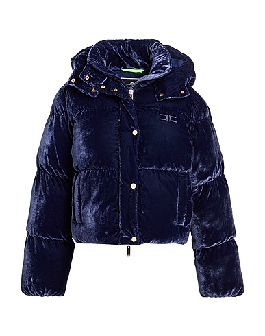 ELISABETTA FRANCHI Shell jacket Navy blue 75% Viscose, 25% Polyamide