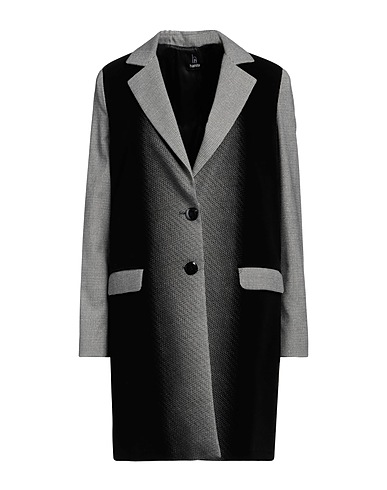 HANITA Coat Black 55% Polyester, 45% Viscose