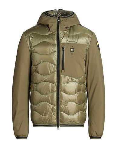 BLAUER. Shell  jacket Military green 100% Polyamide, Polyester