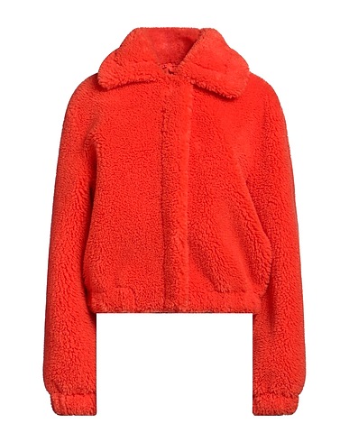 MOSCHINO JEANS Teddy Coat Tomato red 90% Polyester, 10% Wool
