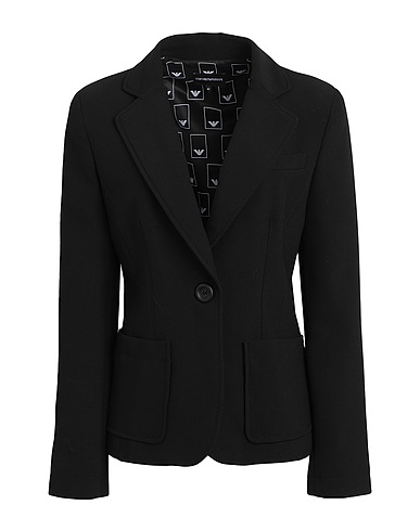 EMPORIO ARMANI Blazer Black 63% Polyester, 27% Viscose, 7% Cotton, 3% Elastane