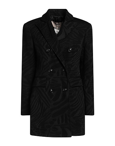 FUZZI Mantel Schwarz 70% Schurwolle, 30% Viskose