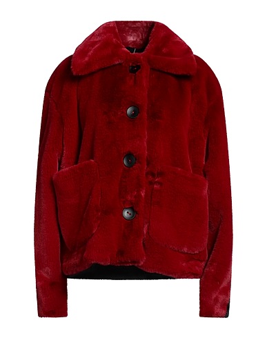 PIERANTONIO GASPARI Teddy Coat Garnet 100% Polyester, Virgin Wool, Polyamide, Cashmere
