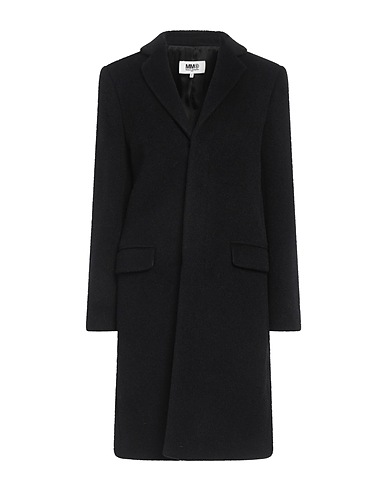 MM6 MAISON MARGIELA コート ブラック バージンウール 60% / モヘヤ 28% / ナイロン 12%