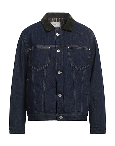 DRÔLE DE MONSIEUR Denim jacket Blue 100% Cotton, Recycled cotton