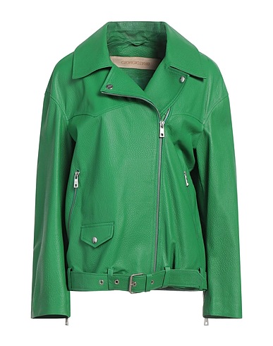 GIORGIO BRATO Biker jacket Green 100% Leather
