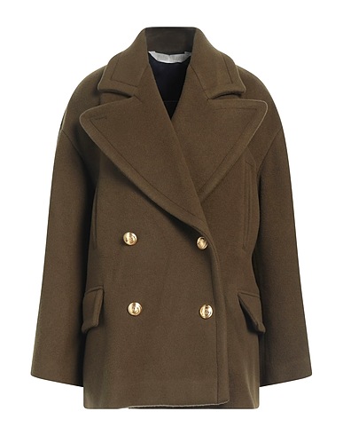 PALM ANGELS Coat Military green 75% Virgin Wool, 25% Polyamide, Metallic fiber, Polyester