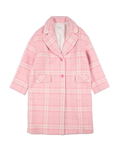 MONNALISA Coat Pink 40% Cotton, 36% Synthetic fibers, 10% PVC - Polyvinyl chloride, 10% Wool, 4% Other Fibres