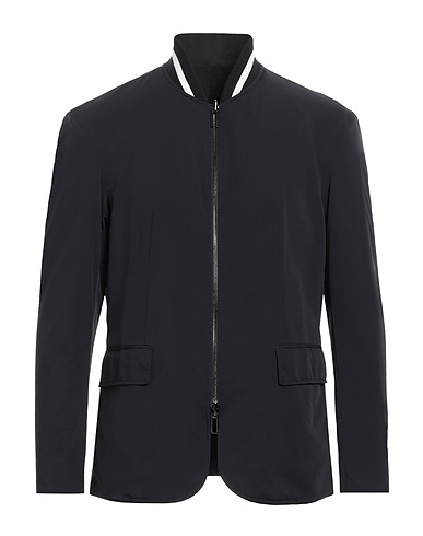 EMPORIO ARMANI Jacket Midnight blue 40% Virgin Wool, 29% Polyester, 28% Viscose, 3% Elastane, Polyamide