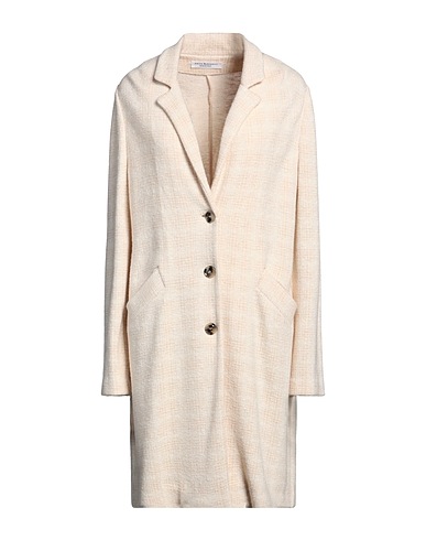 AMINA RUBINACCI Coat Beige 53% Wool, 30% Viscose, 17% Polyamide, Virgin Wool, Elastane
