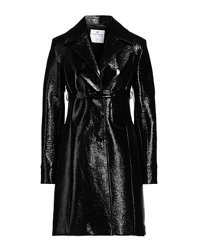 COURRÈGES Manteau long Noir 88% Coton, 10% Polyuréthane, 2% Élasthanne