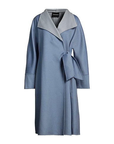 EMPORIO ARMANI Coat Light blue 90% Wool, 10% Cashmere