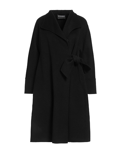 EMPORIO ARMANI コート ブラック ウール 90% / カシミヤ 10%