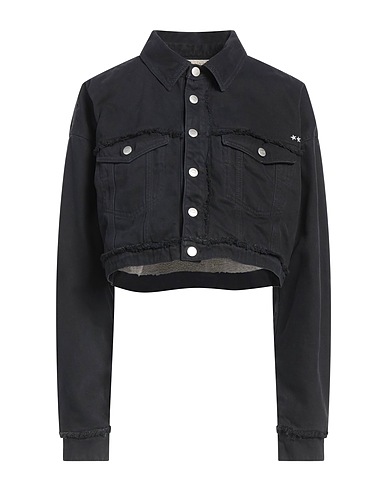 ICON DENIM Denim jacket Black 100% Cotton