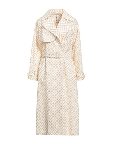 HEVÒ Double breasted pea coat White 58% Polyester, 42% Cotton