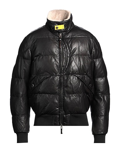 PARAJUMPERS Lederjacke Schwarz 100% Lammleder, Wolle, Polyester