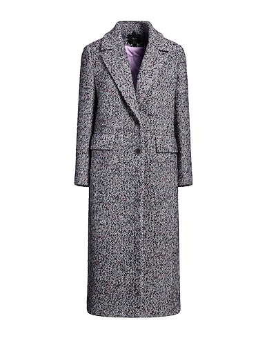 MOUCHE Coat Navy blue 57% Wool, 23% Polyester, 9% Acrylic, 8% Viscose, 3% Alpaca wool