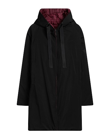 TESTONI Full-length jacket Black 58% Polyester, 42% Cotton