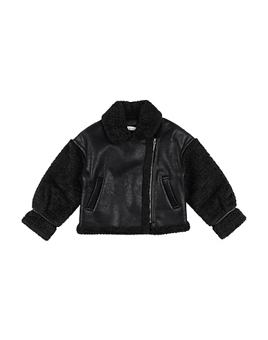 MONNALISA Teddy Coat Black 100% Polyurethane, Polyester
