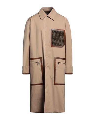 FENDI Full-length jacket Camel 100% Cotton, Calfskin