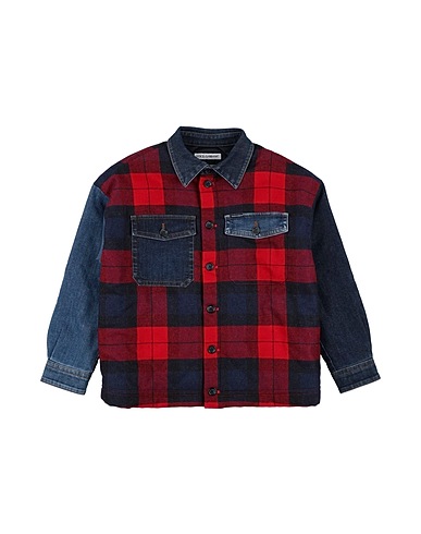 DOLCE&GABBANA Patterned shirt Blue 48% Wool, 39% Cotton, 12% Polyamide, 1% Elastane