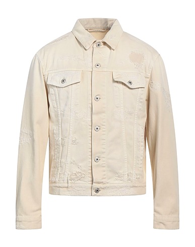 HERON PRESTON Denim jacket Ivory 100% Cotton