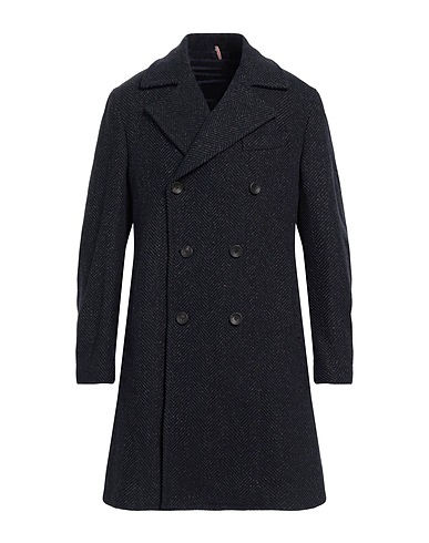 SANTANIELLO Coat Midnight blue 42% Cotton, 36% Wool, 14% Polyamide, 6% Polyester, 2% Silk