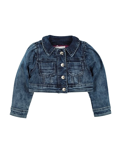 MONNALISA Denim jacket Blue 89% Cotton, 10% Polyester, 1% Elastane
