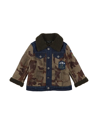 MONNALISA Jacket Military green 73% Cotton, 21% Polyester, 6% Viscose
