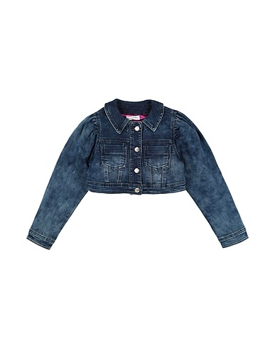 MONNALISA Denim jacket Blue 89% Cotton, 10% Polyester, 1% Elastane