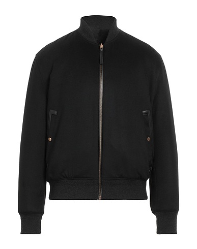 AGNONA COATS & JACKETS Black 100% Cashmere, Lambskin, Wool
