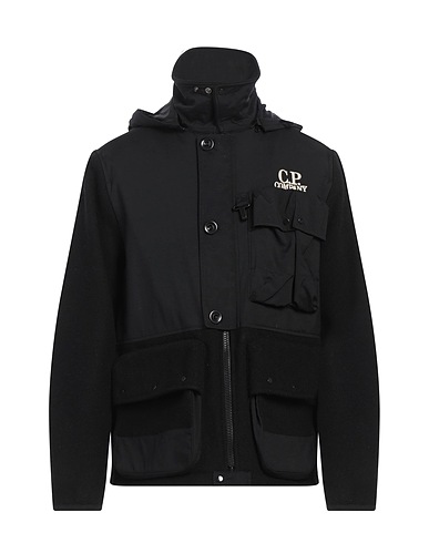 C.P. COMPANY Jacket Black 100% Virgin Wool, Polyamide