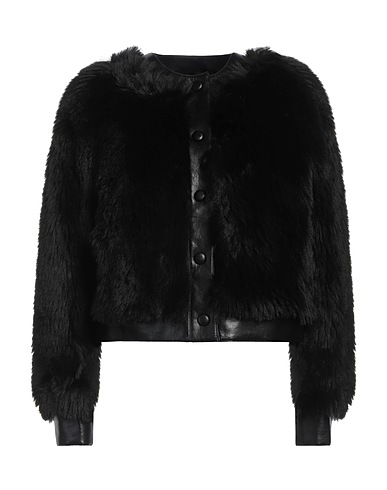 TWINSET Teddy Coat Black 100% Polyester
