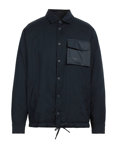 ARMANI EXCHANGE Jacket Midnight blue 65% Polyester, 16% Viscose, 16% Wool, 3% Elastane