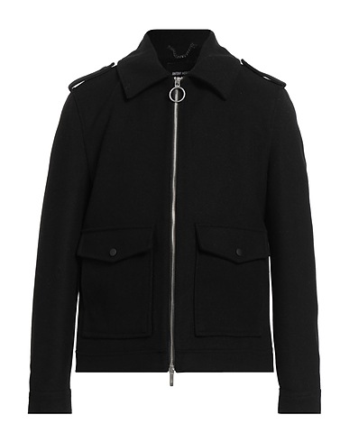 ANTONY MORATO Coat Black 47% Polyester, 40% Wool, 6% Synthetic fibers, 4% Acrylic, 3% Cashmere