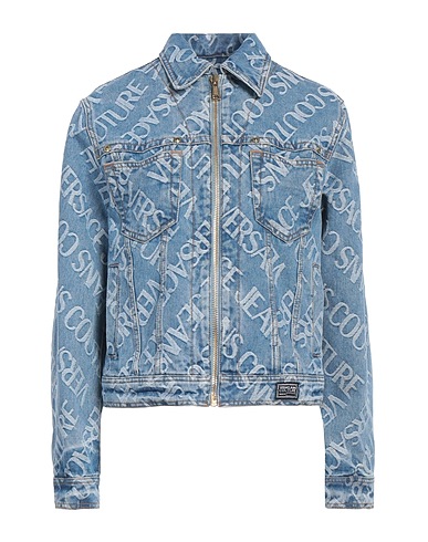 VERSACE JEANS COUTURE Denim jacket Blue 91% Cotton, 8% Polyester, 1% Elastane