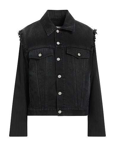 MM6 MAISON MARGIELA Denim jacket NERO 100% Cotton, Polyester, Virgin Wool, Elastane