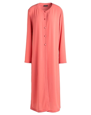 EMPORIO ARMANI Full-length jacket Salmon pink 95% Polyester, 5% Elastane