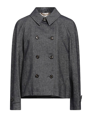 SEALUP Denim jacket Blue 56% Cotton, 42% Linen, 2% Elastane
