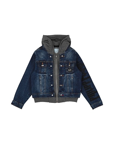 PHILIPP PLEIN Denim jacket Blue 98% Cotton, 2% Elastane, Polyurethane, Viscose