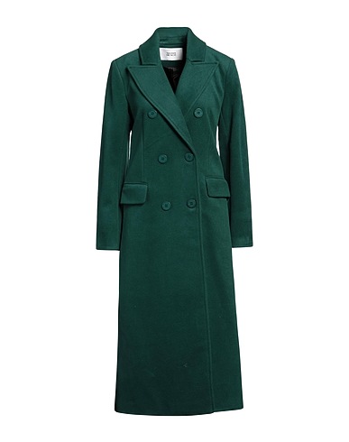 SILVIAN HEACH Coat Dark green 91% Polyester, 9% Viscose