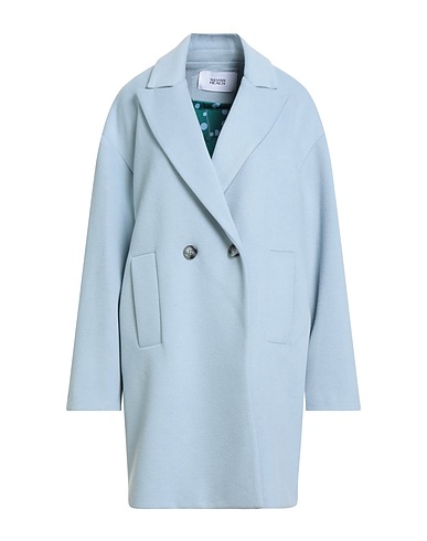 SILVIAN HEACH Coat Sky blue 91% Polyester, 9% Viscose