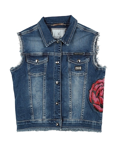 PHILIPP PLEIN Denim jacket BLU 94% Cotton, 4% Polyester, 2% Elastane