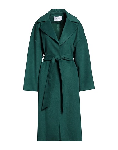 SILVIAN HEACH Coat Emerald green 91% Polyester, 9% Viscose