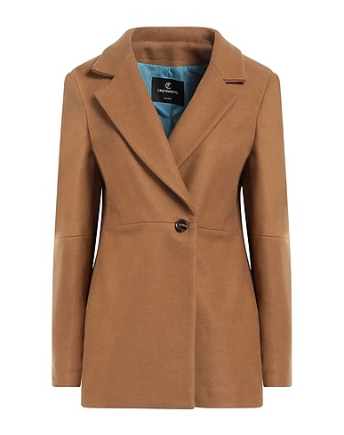 CRISTINAEFFE Coat Camel 57% Polyester, 39% Acrylic, 4% Wool