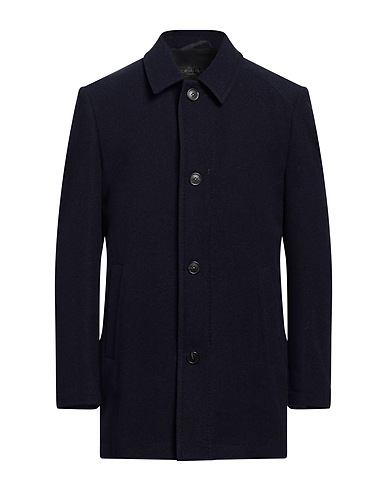 CORNELIANI ID Cappotto Blu navy 95% Lana Vergine, 5% Cachemire, Pelle