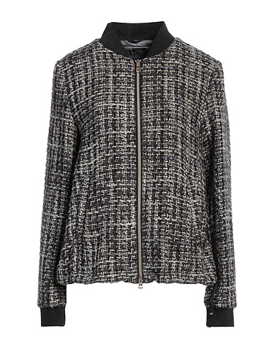 GEOX Jacket Black 65% Polyester, 35% Wool, Metallic fiber, Elastane
