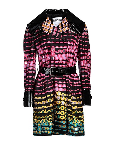 MOSCHINO Double breasted pea coat Black 100% Silk, Polyester, Elastane, Polyurethane resin, Glass