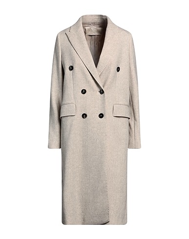 CIRCOLO 1901 Coat Beige 95% Cotton, 5% Elastane